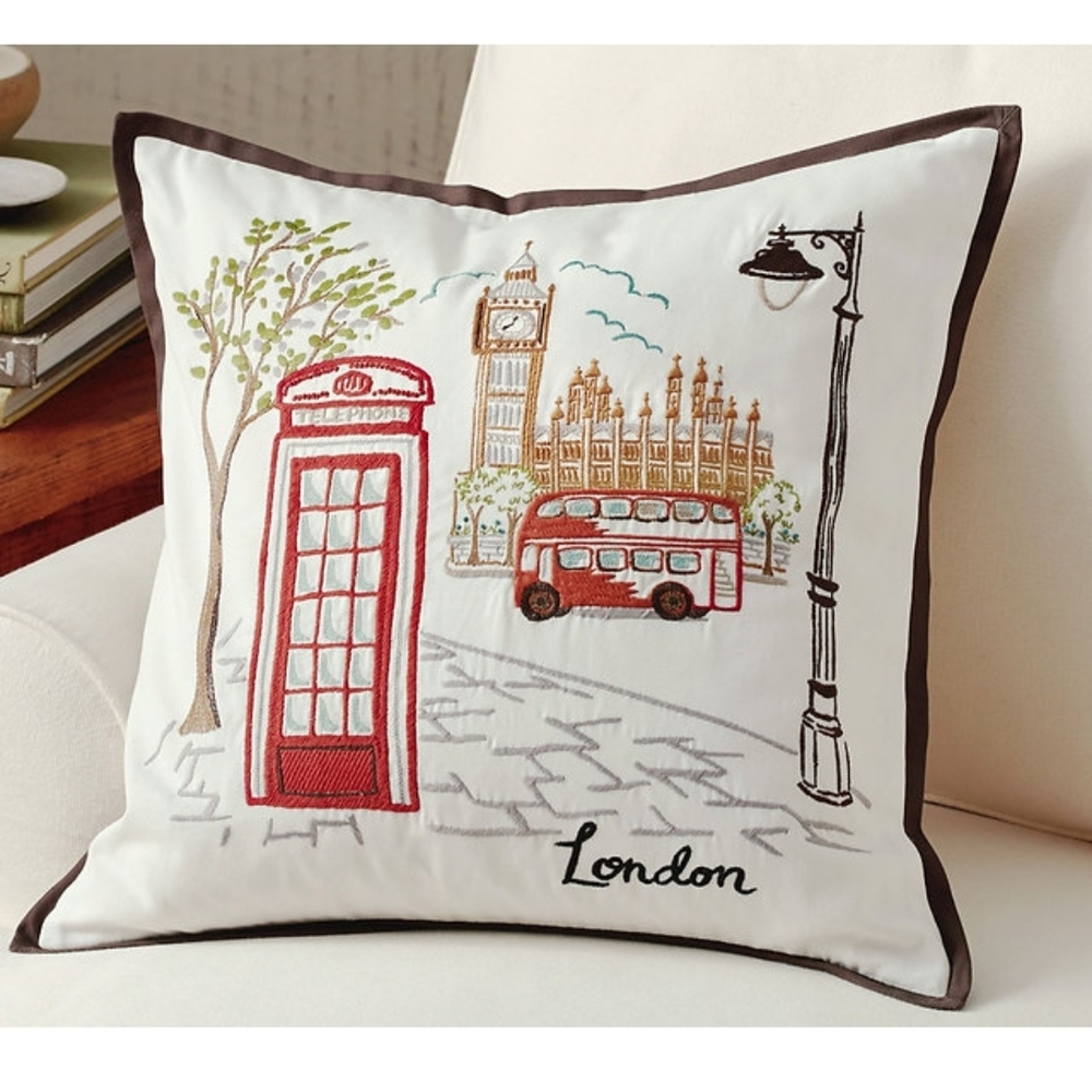 Pottery Barn London Embroidery Pillow Sham